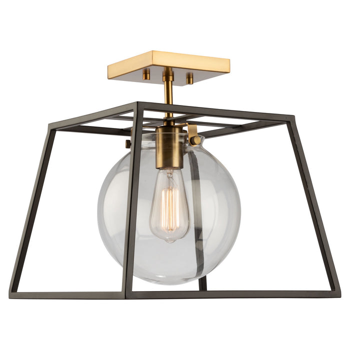 Artcraft - AC11600VB - One Light Semi-Flush Mount - Bridgetown - Black & Harvest Brass