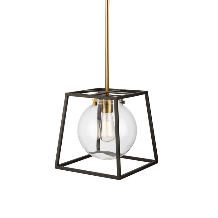 Artcraft - AC11601VB - One Light Pendant - Bridgetown - Black & Harvest Brass