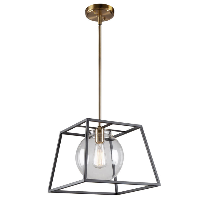 Artcraft - AC11601VB - One Light Pendant - Bridgetown - Black & Harvest Brass