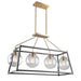 Artcraft - AC11604VB - Four Light Island Pendant - Bridgetown - Black & Harvest Brass