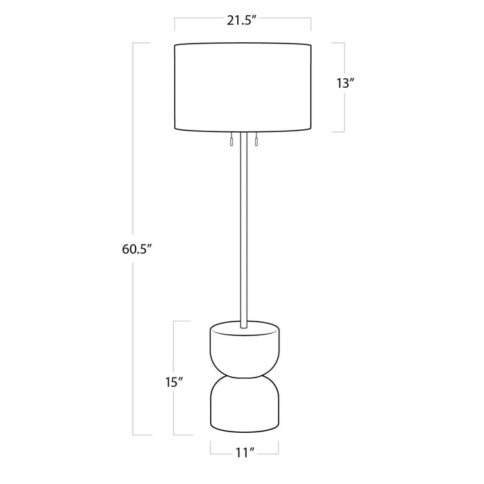 Regina Andrew - 14-1041 - Two Light Floor Lamp - Bruno - White