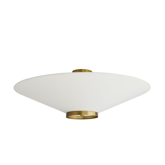 Arteriors - 49381 - Three Light Flush Mount - Decker - Antique Brass