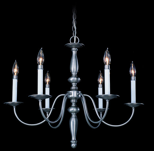 Framburg - 7916 SP - Six Light Chandelier - Jamestown - Satin Pewter