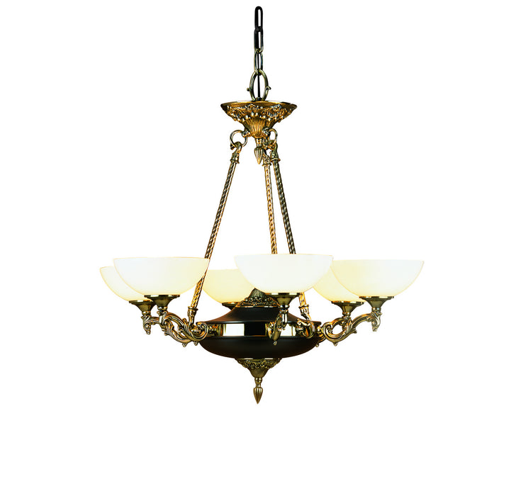 Framburg - 8406 FB - Six Light Chandelier - Napoleonic - French Brass