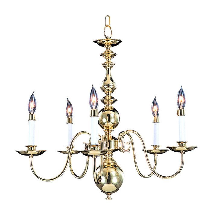 Framburg - 9126 PB - Five Light Chandelier - Jamestown - Polished Brass