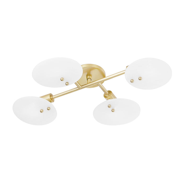 Mitzi - H428604-AGB - Four Light Semi Flush Mount - Giselle - Aged Brass