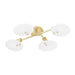 Mitzi - H428604-AGB - Four Light Semi Flush Mount - Giselle - Aged Brass