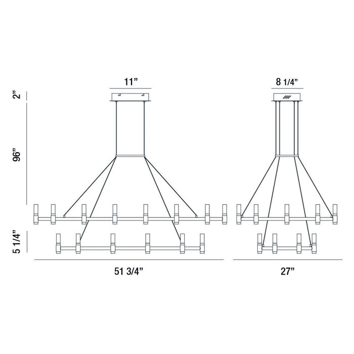 Eurofase - 37049-010 - LED Chandelier - Altamont - Satin Nickel/Black