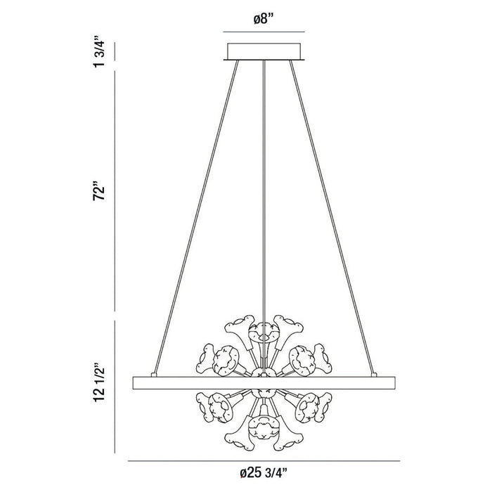 Eurofase - 37342-012 - LED Chandelier - Clayton - Silver With Brushed Gold