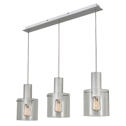 Artcraft - AC11522CL - Three Light Island Pendant - Henley - Brushed Aluminum & Clear Glass