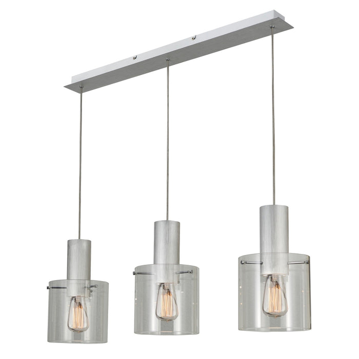 Artcraft - AC11522CL - Three Light Island Pendant - Henley - Brushed Aluminum & Clear Glass