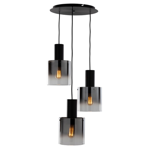 Artcraft - AC11523SM - Three Light Chandelier - Henley - Satin Black & Smoke Glass