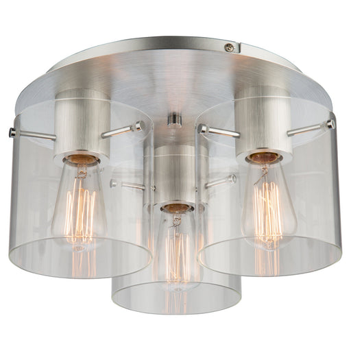 Artcraft - AC11524CL - Three Light Flush Mount - Henley - Brushed Aluminum & Clear Glass