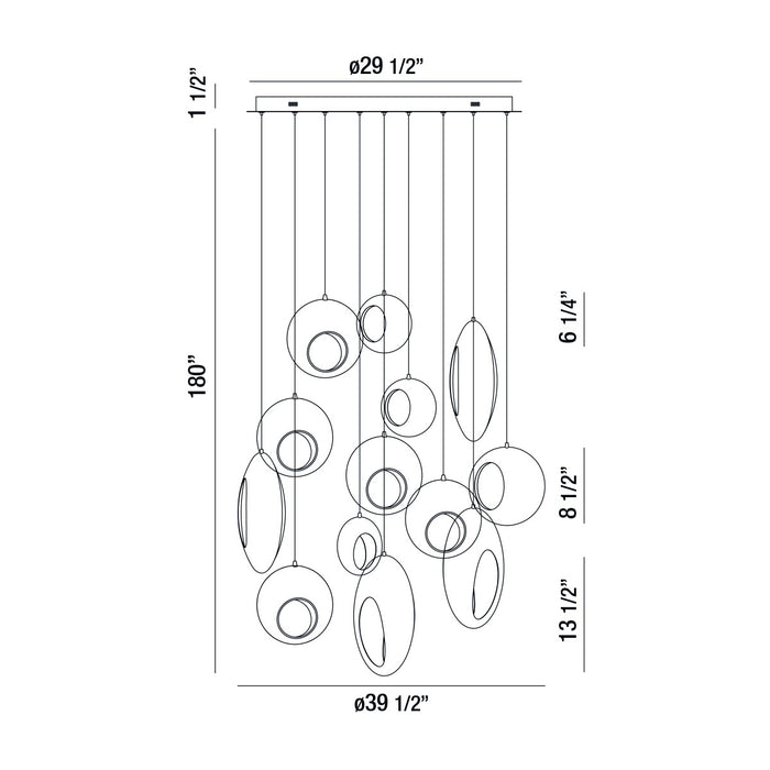 Eurofase - 35910-015 - LED Chandelier - Arlington - Blackened Chrome