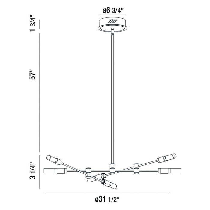 Eurofase - 37050-016 - LED Chandelier - Albany - Deep Black/Brass