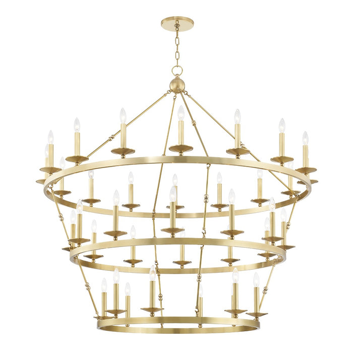 Hudson Valley - 3258-AGB - 36 Light Chandelier - Allendale - Aged Brass