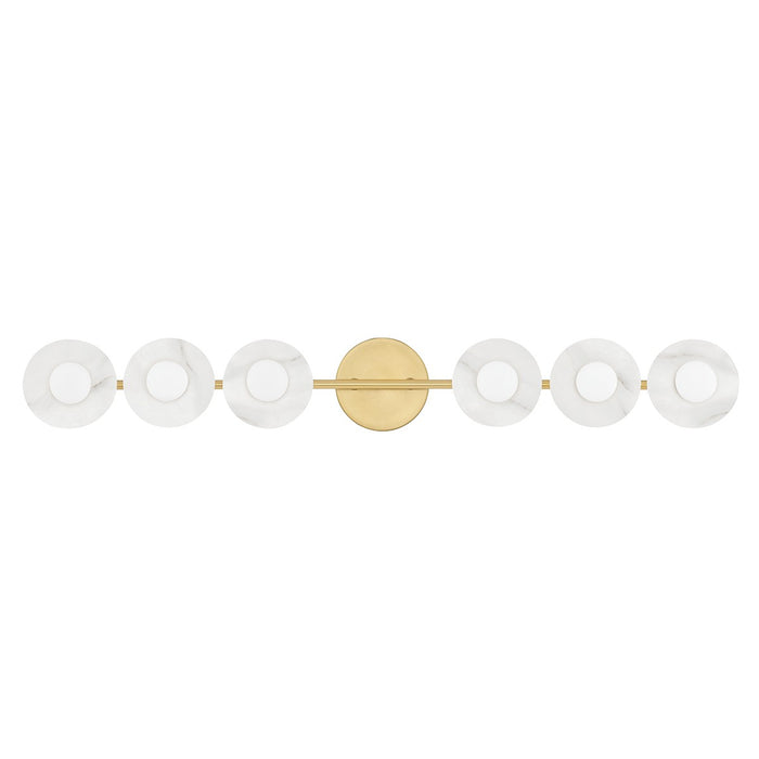 Hudson Valley - 9206-AGB - Six Light Bath Bracket - Elmont - Aged Brass