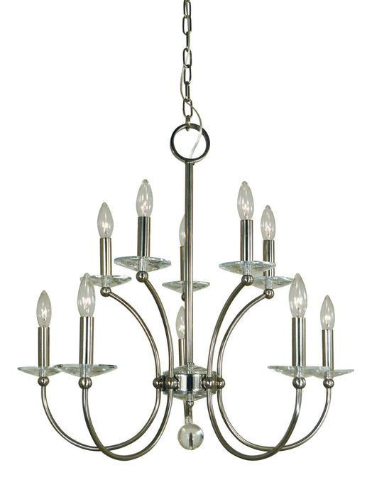 Framburg - 3109 PN - Ten Light Chandelier - Pirouette - Polished Nickel