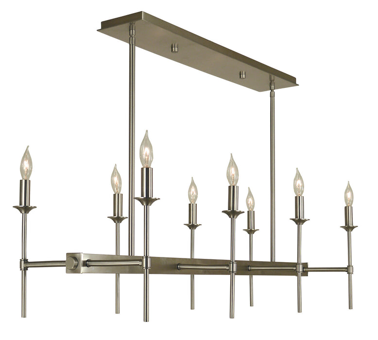 Framburg - 4698 BN - Eight Light Island Chandelier - Chandler - Brushed Nickel