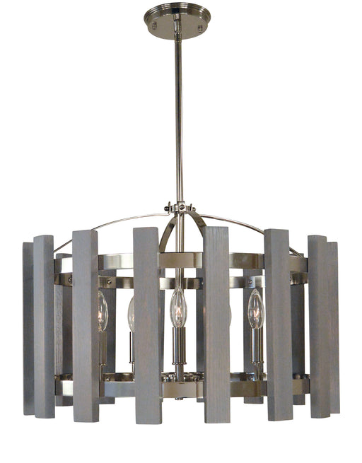 Framburg - 5125 PN - Five Light Chandelier - Arcadia - Polished Nickel