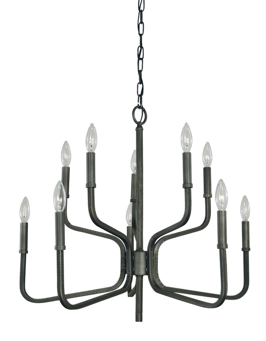 Framburg - 5480 IRON - Ten Light Chandelier - Heidelberg - Iron