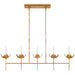 Visual Comfort Signature - JN 5630AGL - Five Light Linear Chandelier - Illana - Antique Gold Leaf