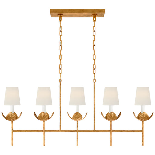 Visual Comfort Signature - JN 5630AGL-L - Five Light Linear Chandelier - Illana - Antique Gold Leaf