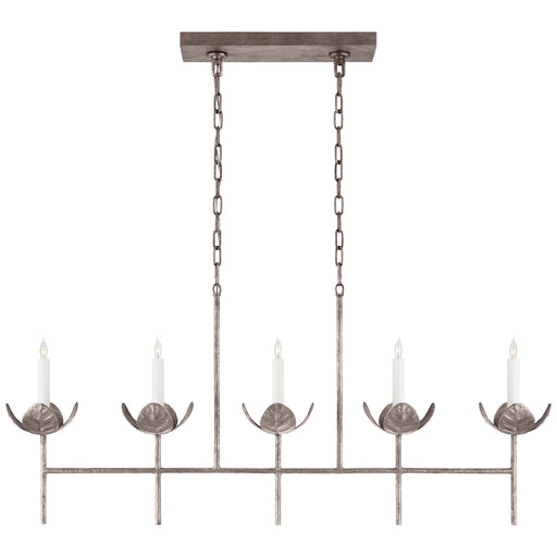 Visual Comfort Signature - JN 5630BSL - Five Light Linear Chandelier - Illana - Burnished Silver Leaf