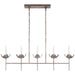 Visual Comfort Signature - JN 5630BSL - Five Light Linear Chandelier - Illana - Burnished Silver Leaf