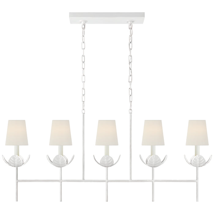 Visual Comfort Signature - JN 5630PW-L - Five Light Linear Chandelier - Illana - Plaster White