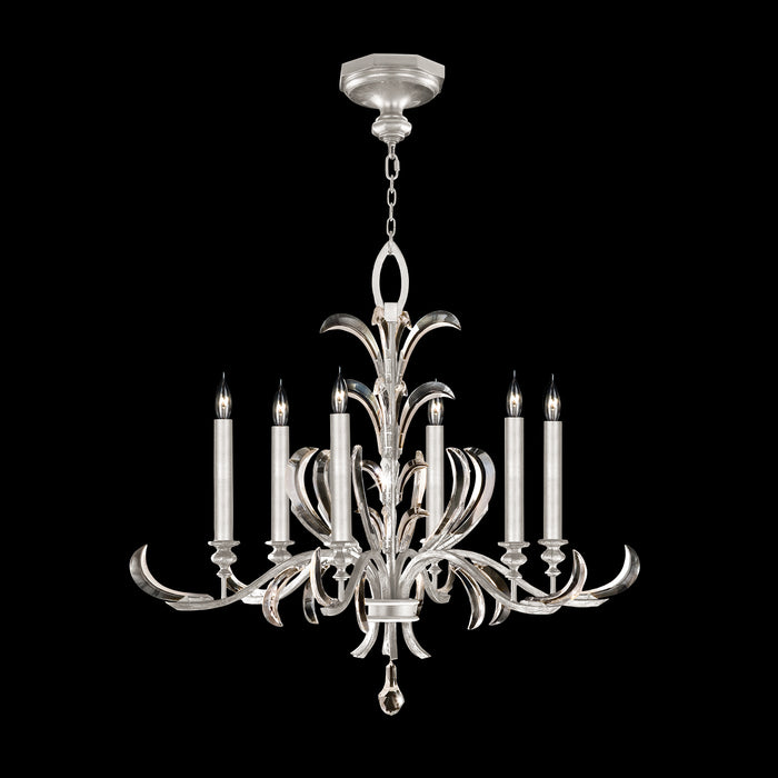 Fine Art - 739140-SF4 - Six Light Chandelier - Beveled Arcs - Silver