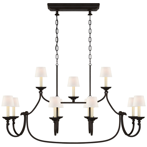 Visual Comfort Signature - CHC 5495AI-L - 11 Light Linear Pendant - Flemish - Aged Iron