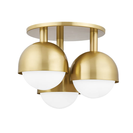 Hudson Valley - 1203-AGB - Three Light Semi Flush Mount - Foster - Aged Brass