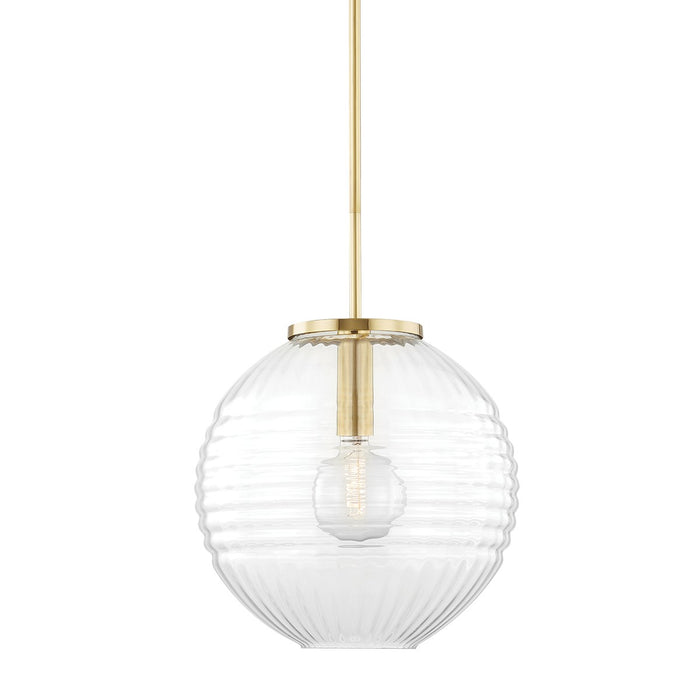 Hudson Valley - 2717-AGB - One Light Pendant - Bay Ridge - Aged Brass