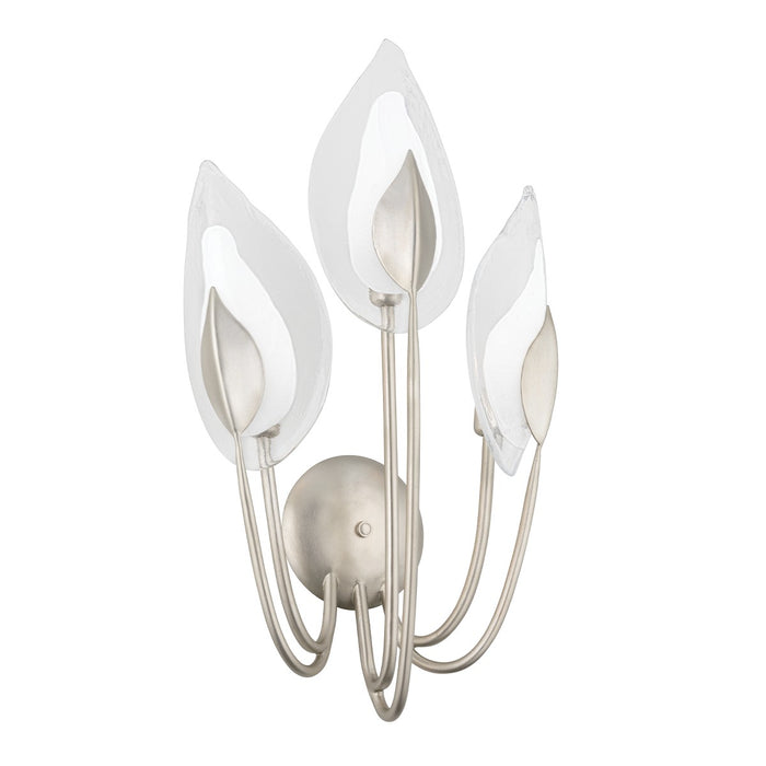 Hudson Valley - 4803-SL - Three Light Wall Sconce - Blossom - Silver Leaf