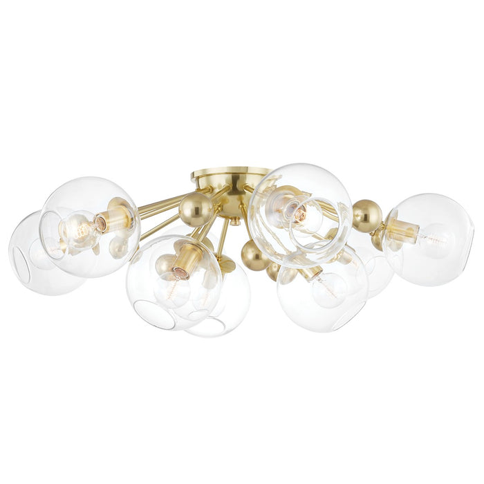 Hudson Valley - 8042-AGB - Nine Light Semi Flush Mount - Abbott - Aged Brass