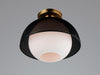 Maxim - 10083WTBKSBR - One Light Flush Mount - Perf - Black / Satin Brass