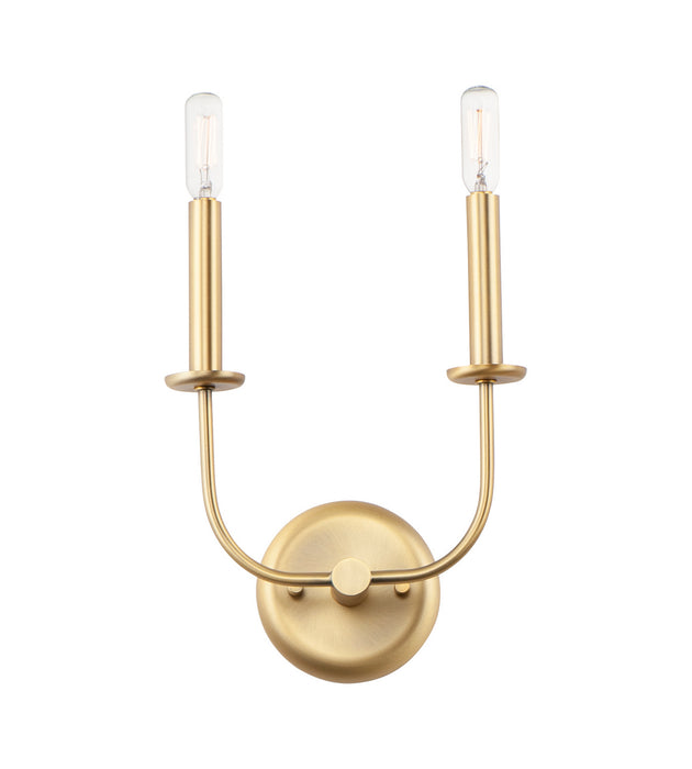 Maxim - 10322SBR - Two Light Wall Sconce - Wesley - Satin Brass