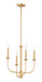 Maxim - 10324SBR - Four Light Chandelier - Wesley - Satin Brass