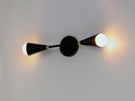 Maxim - 11262BKSBR - Two Light Wall Sconce - Lovell - Black / Satin Brass