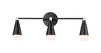 Maxim - 11263BKSBR - Three Light Bath Vanity - Lovell - Black / Satin Brass