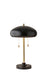 Adesso Home - 1562-21 - Two Light Table Lamp - Cap - Black & Antique Brass