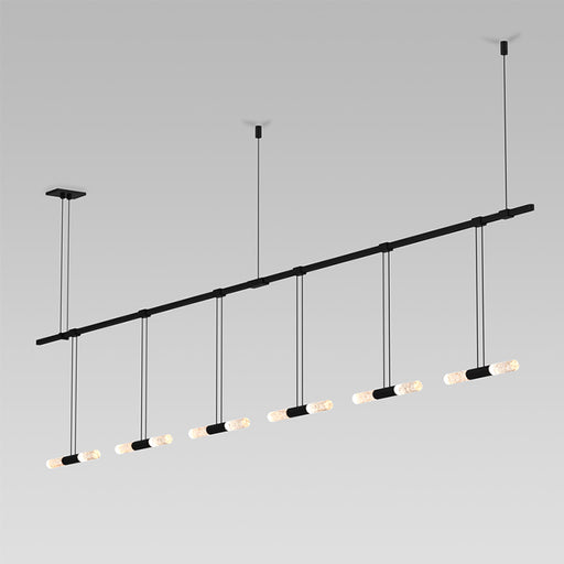 Sonneman - S1U36K-MC06XXA2-RP13 - Six Light Pendant - Suspenders - Satin Black