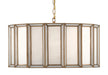 Currey and Company - 9000-0750 - Three Light Pendant - Daze - Antique Brass/White