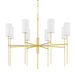 Mitzi - H223808-AGB - Eight Light Chandelier - Olivia - Aged Brass