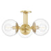 Mitzi - H503603-AGB - Three Light Semi Flush Mount - Meadow - Aged Brass