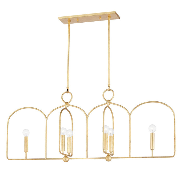 Mitzi - H512906-GL - Six Light Linear - Mallory - Gold Leaf