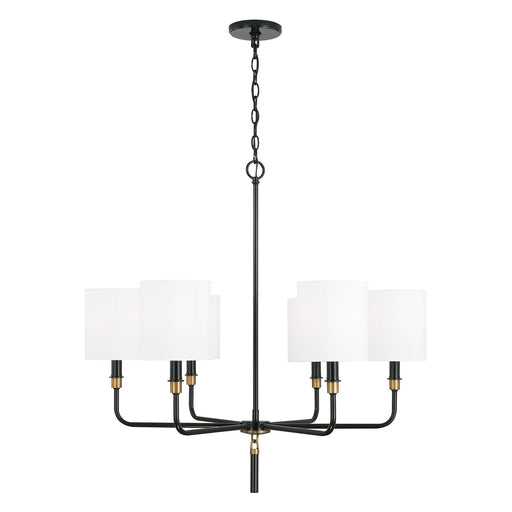 Capital Lighting - 441961YA-702 - Six Light Chandelier - Beckham - Glossy Black and Aged Brass