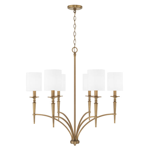 Capital Lighting - 442661AD-701 - Six Light Chandelier - Abbie - Aged Brass