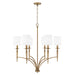 Capital Lighting - 442661AD-701 - Six Light Chandelier - Abbie - Aged Brass